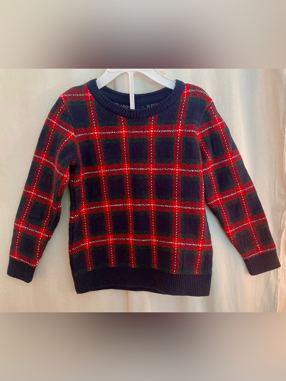 Janie and Jack Red, Green and White Knit Sweater Size 5